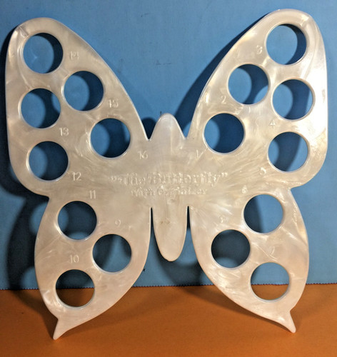 Vintage 'The Butterfly' Yarn Organizer Embroidery Floss Holder - Holds 16