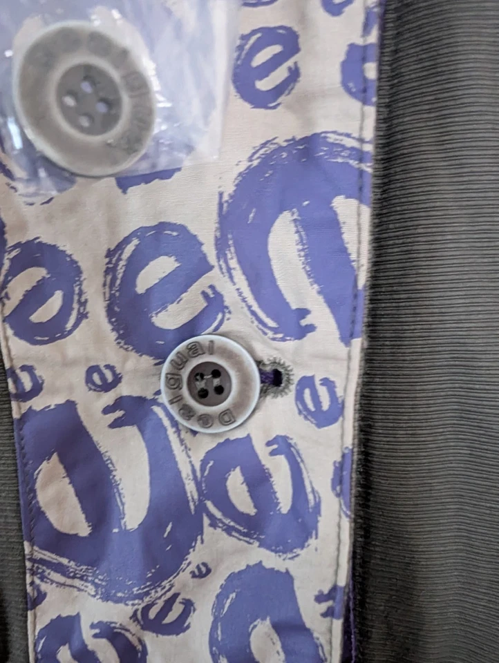 Chaqueta Desigual Patchwork Larga Gris Púrpura Niñas 11 12 Funky Maximalista Años 90 Foto 4 de 4