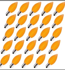 25 Pack Replacement C7 LED Light Bulbs Shatterproof, 1W Mini Bulb E12 Base Orang