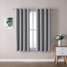 Blackout Curtains 2 Panels 52x45in Thermal Insulated for Bedroom Light Gray