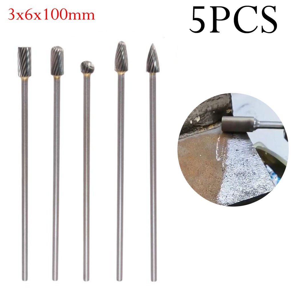 5pcs Carbide Rotary Burrs Efficient for Model Engineering and Wood Carving
