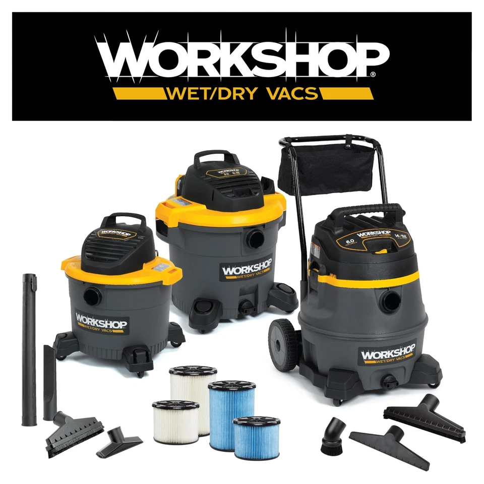 Paquete de 2 filtros de medios HEPA WS13045F2 para aspiradora de taller seco húmedo de 3-4,5 galones Foto 3 de 4