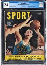 George MIKAN LAKERS 1st Cover FC SPORT March 1950 NEWSSTAND no label CGC 7.0