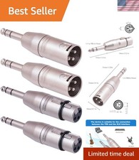1/4" TRS to XLR Adapter 4 Pack, 2 Pack Male and Female to 6.35mm, Balanced Qu...