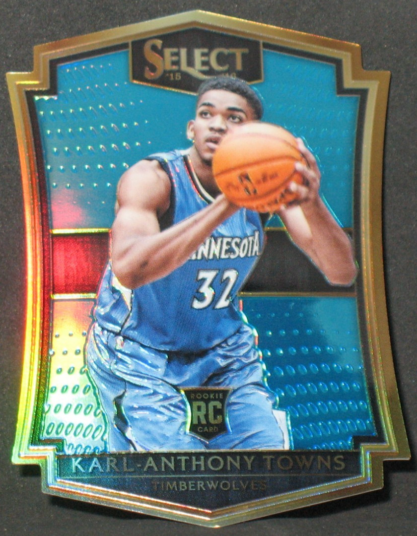 Karl Anthony Towns 2015-16 Panini Select Light Blue Die Cut Rookie #136 (20/199)