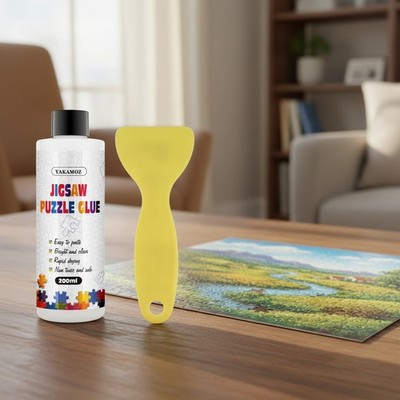 Clear Jigsaw Puzzle Glue - Non-Toxic & Quick Dry, 200ml for 5000 Pieces