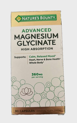 Nature's Bounty Calm Magnesium Glycinate Supplement - 90 Capsules *EXP 03/2028*