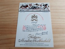 étiquette vin chateau Mouton Rothschild 1957 Original wine label André Masson