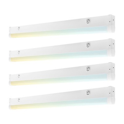 Luxrite 24'' LED Linear Light, 3CCT, 15W-25W, 1950-3250LM Dimmable, 120-277V 4PK