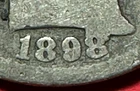 1898 US Barber SILVER Dime "Philadelphia" Mint! Major CUD Mint ERROR at Date!