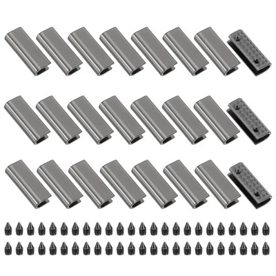 24Pcs Embouts de Ceinture Métal Noir 0.24" avec Vis, pour Alloy Belt Tip - Photo 1/4