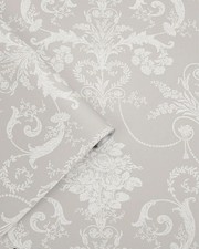 Laura Ashley Josette White Dove Grey Wallpaper x 3 Rolls RRP £52 per roll