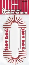 Classic Red & White Striped Paper Hotdog Trays - 11" x 4.6", 8 Count - Disposabl