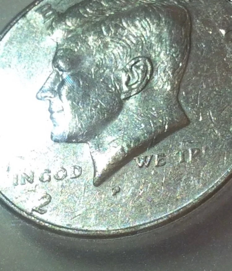 Rare 000 Date Missing Major Struck Through Grease Error ICG Kennedy Half Dollar - Image 2 of 4