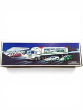 Hess Toy Truck  1997 Tractor Trailer and Racers in Original Box Vintage NIB
