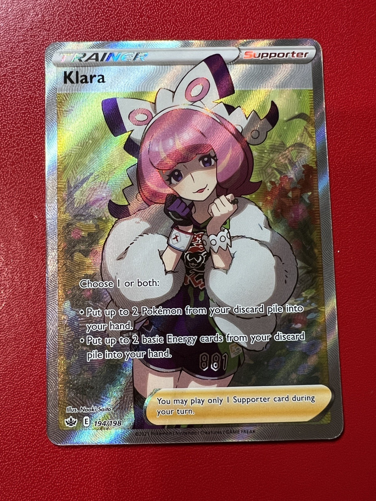Klara (Full Art) 194/198 Swsh06: Sword & Shield - Chilling Reign Holo Pokemon NM