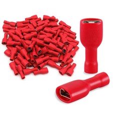 200 PCS 0.187 Inch 3/16 Female Quick Disconnect Spade Terminal 2216 AWG Red