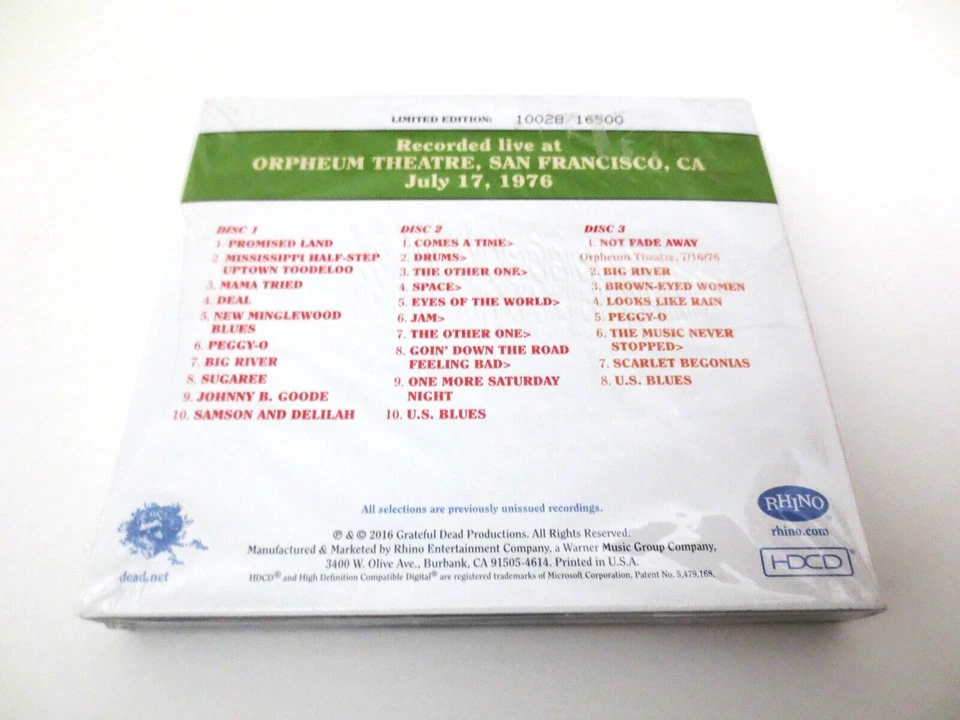 Grateful Dead Dave's Picks 18 Eighteen Orpheum San Francisco CA 7/17/1976 3 CD - Image 2 of 4