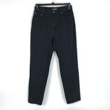 Lauren Jeans Co. Ralph Lauren Straight Leg Jeans Women's Size 10 Black Cotton