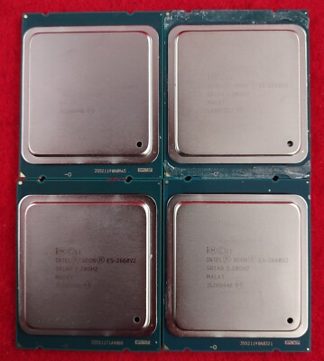 LOT OF 4 Intel Xeon E5-2660 v2 2.2GHz 25MB LGA2011 10-Core CPU Processor SR1AB