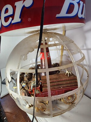 Vintage Budweiser CLYDESDALE Carousel World Globe Made Jan 1997