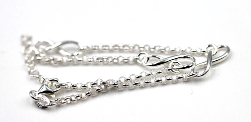 Sterling Silver 925 Infinity Belcher Anklet 23cm Chain + 3cm Extender-Free post - Bild 8 von 8