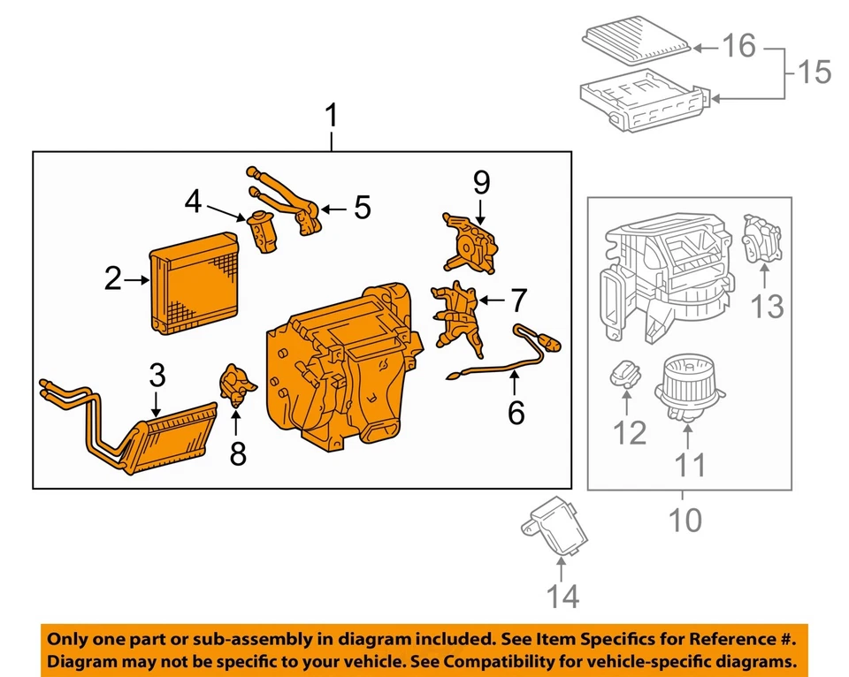 Núcleo evaporador de aire acondicionado usado se adapta a: Toyota 4 Runner SR5 2006 grado A Foto 3 de 4