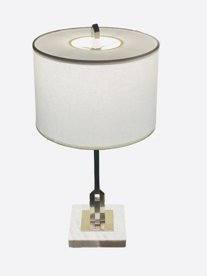 Robert Abbey 帝国灯台灯抛光镍/银白色大理石 S225 — 第 3/4 张图片