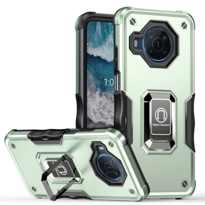 For Nokia X100 Case Shockproof Armor Ring Holder Stand Cover+Screen Protector