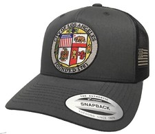 City of Los Angeles 2 logos hat dark grey black mesh
