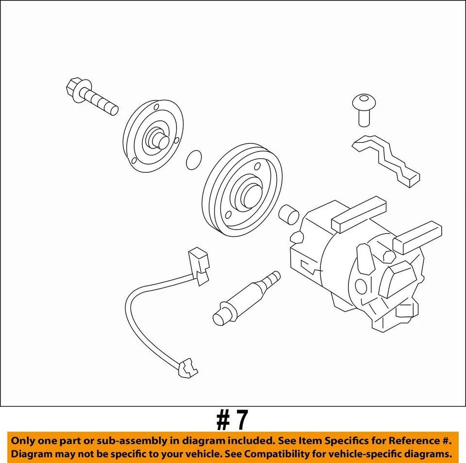 Компрессор переменного тока 2,0 л EX автоматический от оригинального производителя 2014 2015 2016 Kia Forte - Изображение 4 из 4