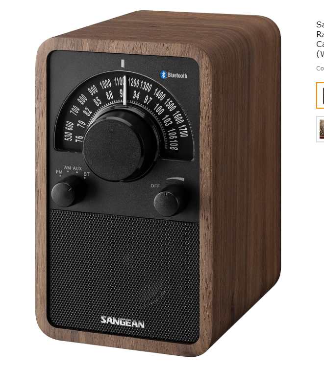 Sangean WR-304 FM/AM Radio /Bluetooth Speaker Wood Cabinet apt X