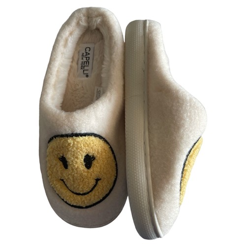 Pantofole da donna nuove con etichette taglia L 8/9 Capelli New York finto graffi berberi viso sorridente - Foto 3 di 10
