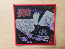 MORBID ANGEL, COVENANT SEW ON RED BORDER WOVEN PATCH