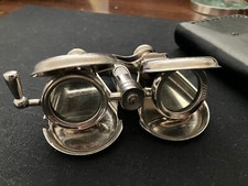 Folding Brass Binocular with Leather Case R  J Beck London Nautical