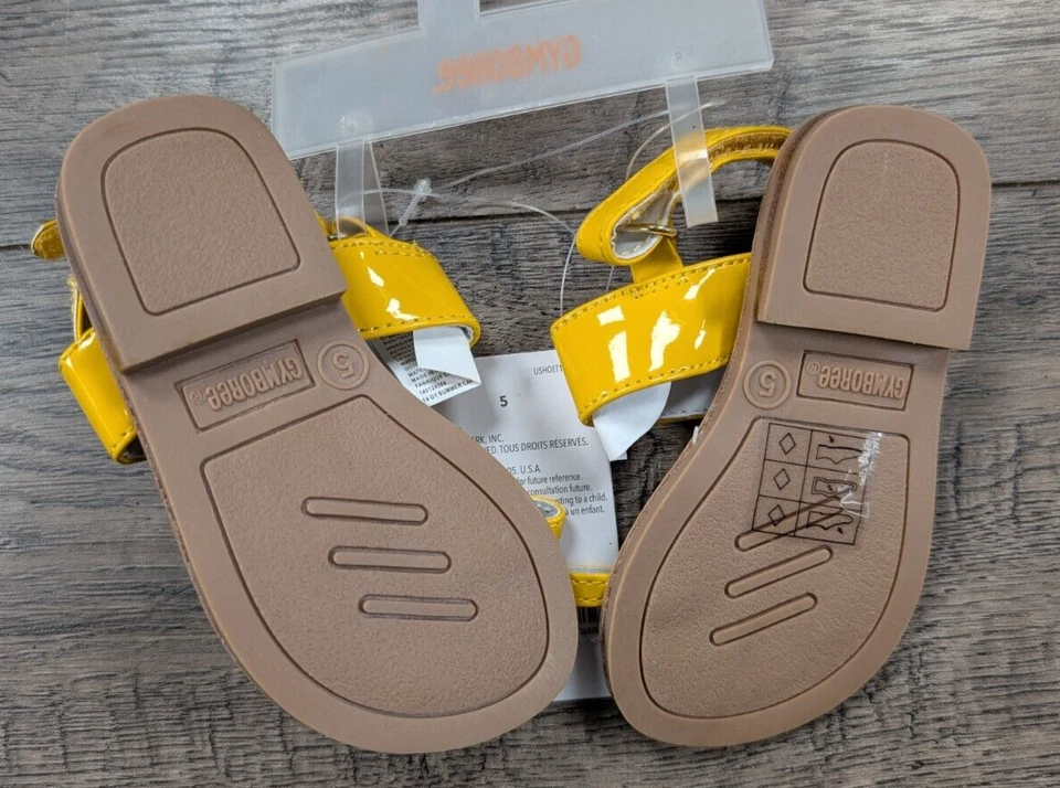 Ropa Bebé Niña Nuevo Gymboree Talla 5 Amarillo y Negro Mariposa Sandalia Zapatos Foto 2 de 2
