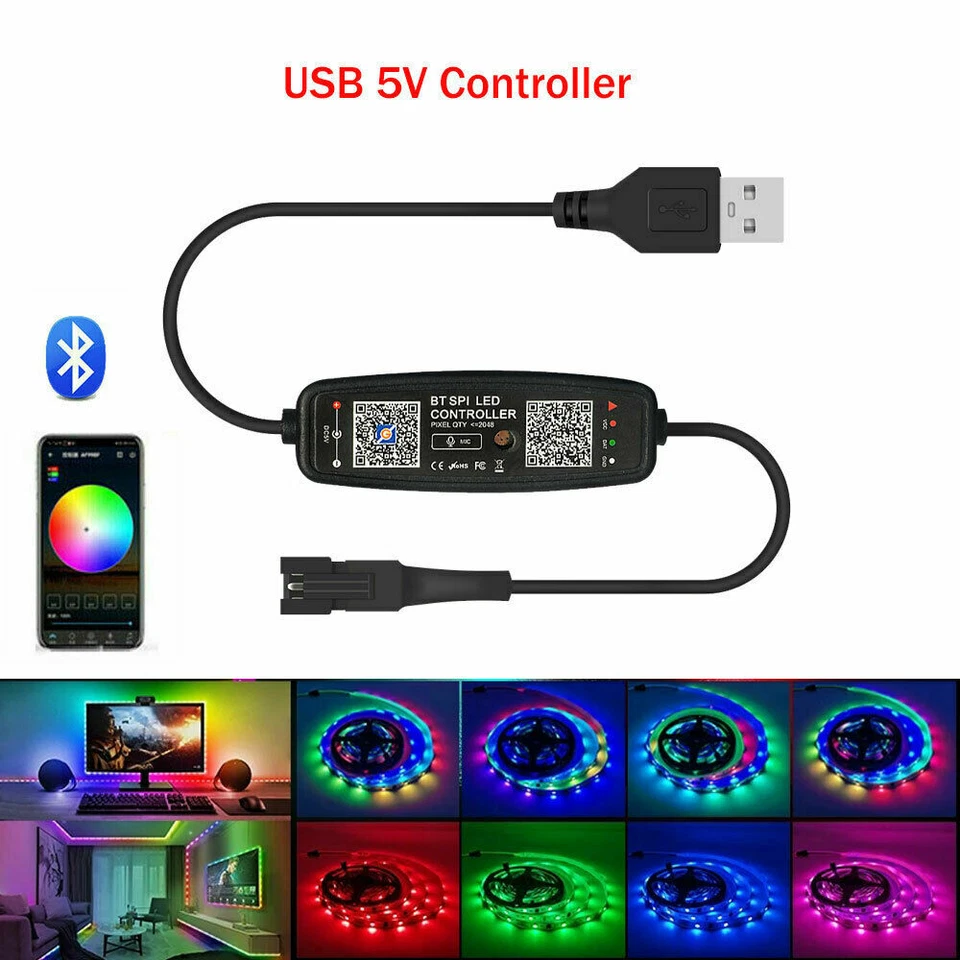 Für WS2812B WS2811 RGB IC LED Stripe 5V LED Controller USB BT Bluetooth Music - Bild 2 von 4