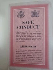 1944 USA WW 2 Surrender Leaflet Dropped on German Troops Safe Conduct Pass