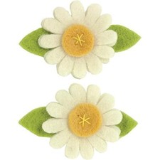 Dimensions Daisy Wool Felt Flower Embellishment Craft 2 pc 3'' x 2'' Yellow