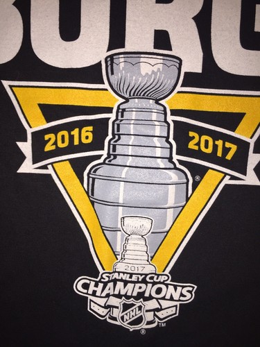 T-SHIRT Reebok BACK IN BURG Pittsburgh Penguins 2016 2017 Stanley Cup Taglia M NHL - Foto 5 di 11