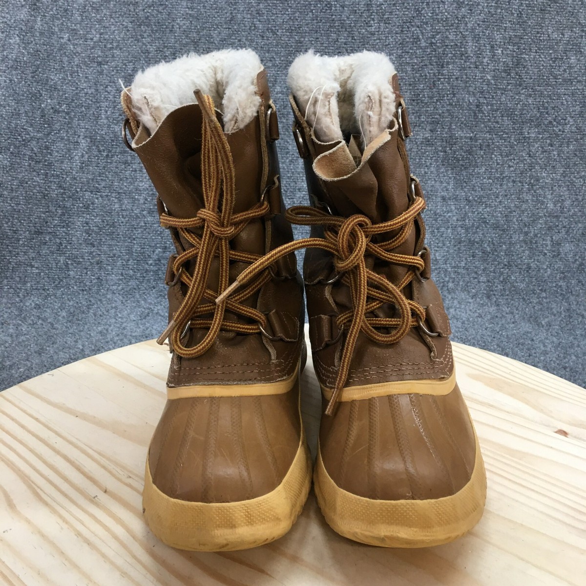 Sorel Men\'s Duck Boots - Brown and Black Vintage Sorel Manitou Duck Boots Men 7 | Tan Black Wool  main image 2