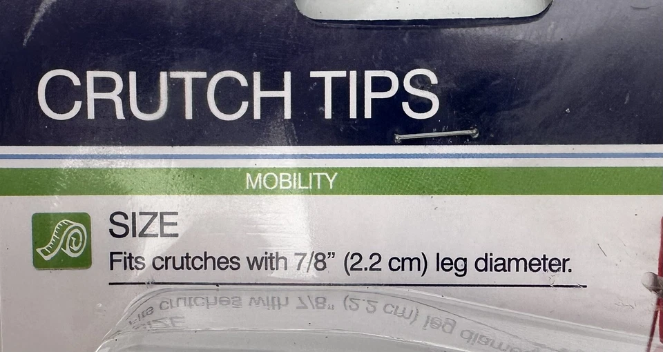 Puntas de muleta Drive Medical RTL10439B, 7/8", gris, 1 par nuevas. En paquete. Foto 2 de 3