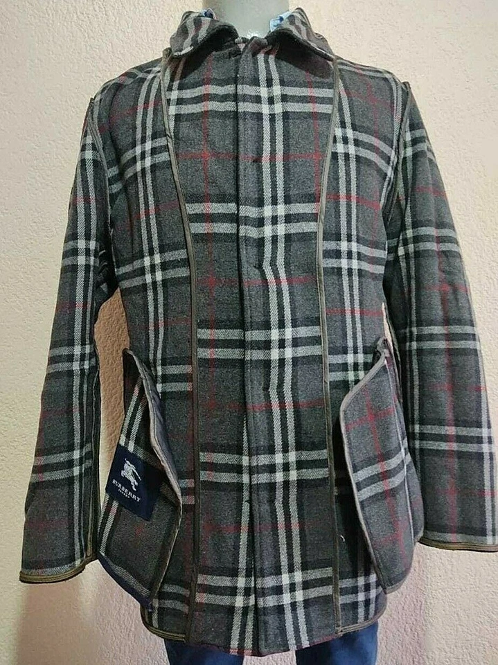 Abrigo Chaqueta Forro Vintage Burberry London Negro Mezcla Lana Cuadros Nova Talla 7 Foto 2 de 4