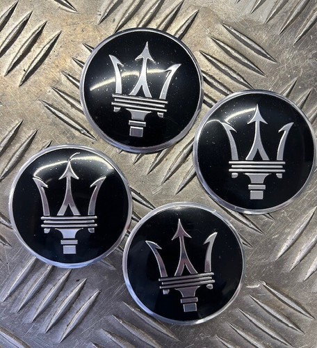 Maserati Style 56mm Wheel Centre Caps Cover Set (4) - Picture 6 of 6