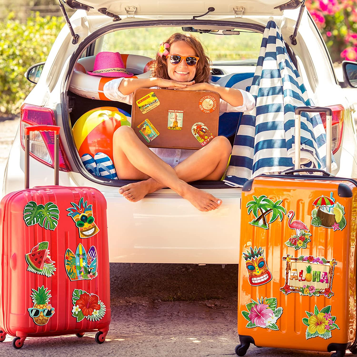 13 Pcs Summer Beach Car Door Magnets Pineapple Palm Tree Flamingo Tropical New