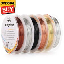 's Beading Wire for Crafting 24 Gauge, 6 Rolls x 19.6 Feet Each