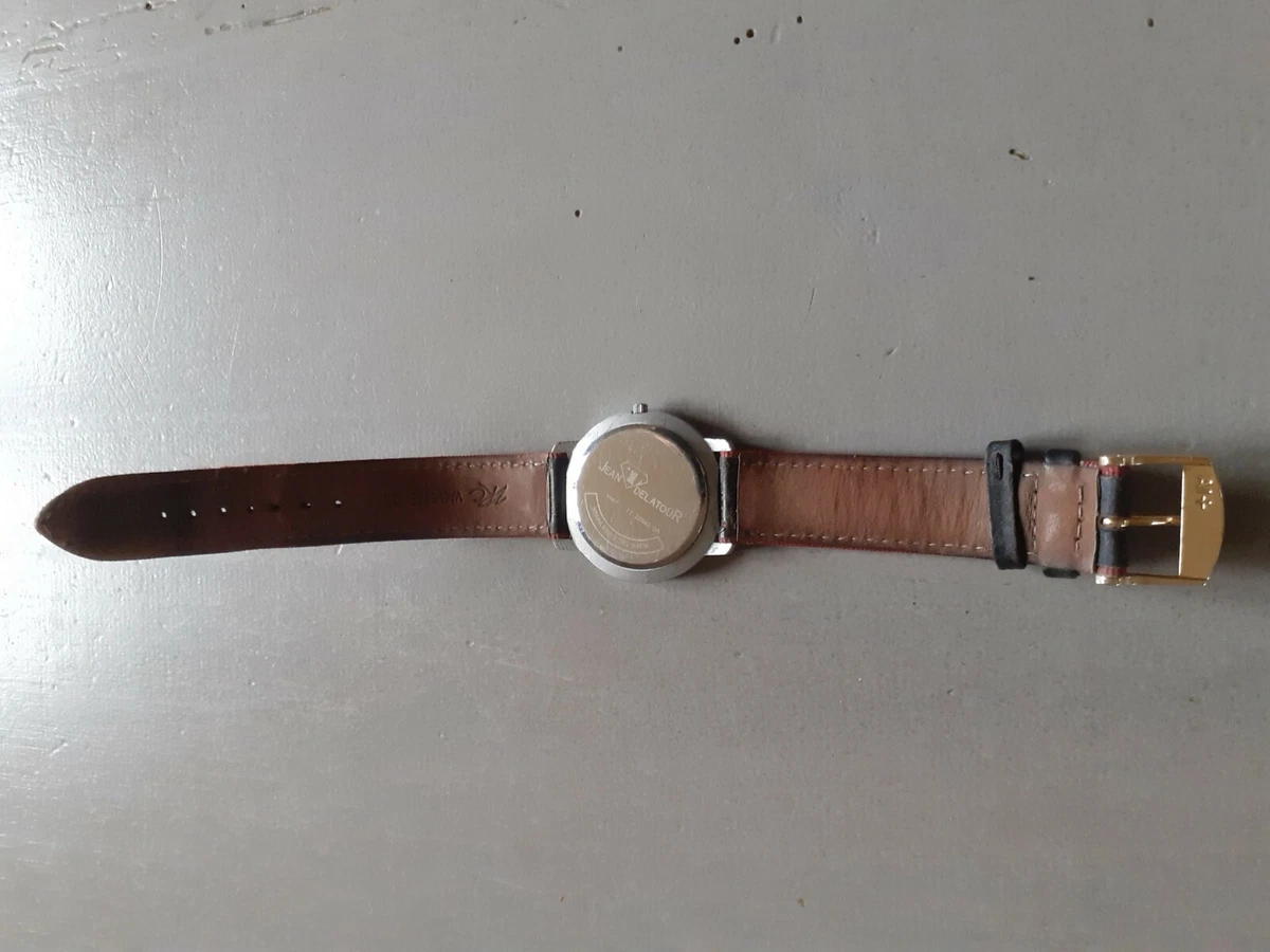 Montre femme quartz vintage bracelet cuir JEAN DELATOUR