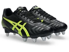 ASICS LETHAL TACKLE 1111A263 001 Black Safety Yellow Rugby Cleats