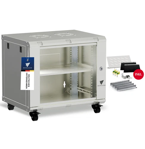 19" Netzwerkschrank Serverschrank Server-Racks 9U Grau 600x450x474 + Zubehör
