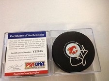 Phil Housley Signed Calgary Flames Hockey Puck PSA DNA COA Autographed b